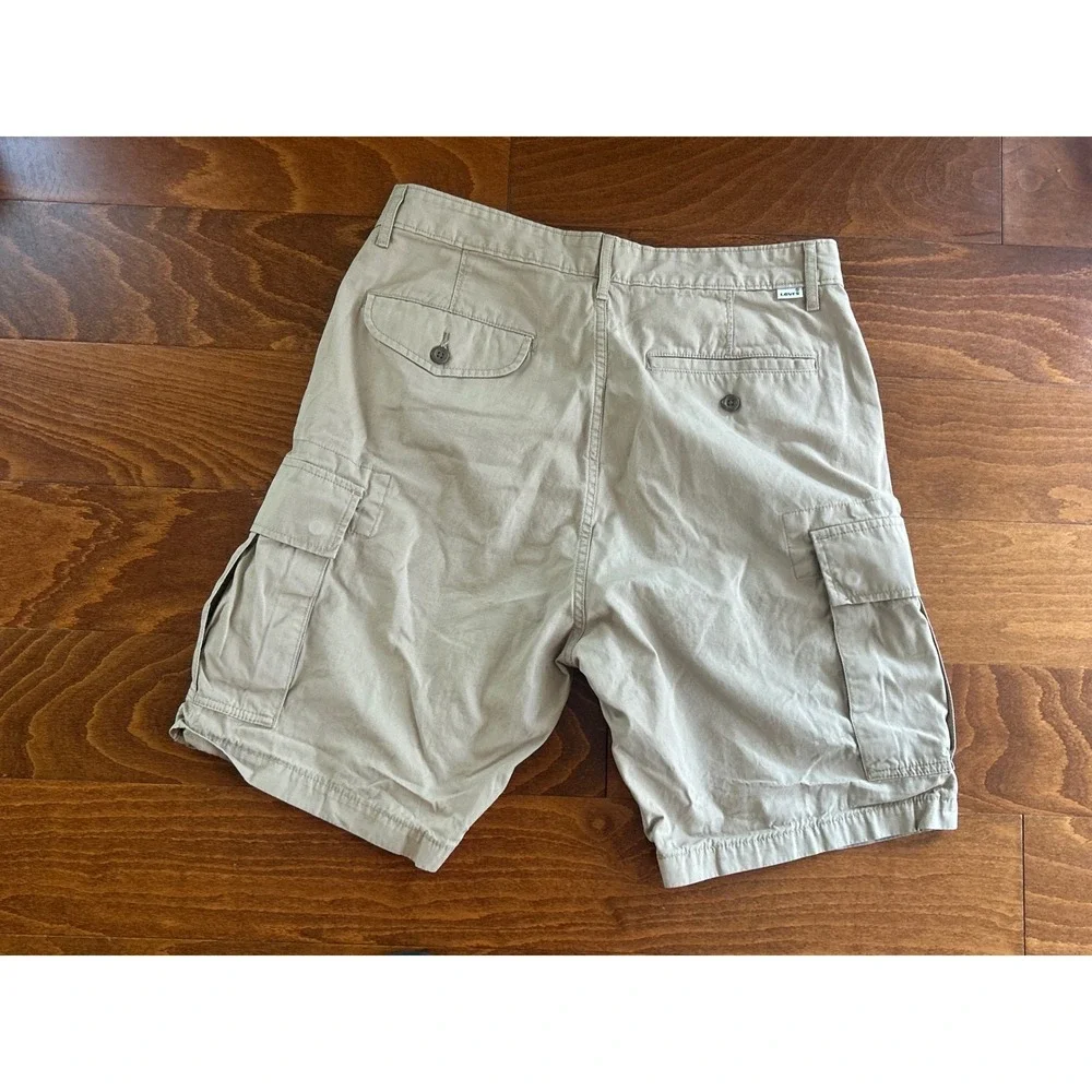 Levi Strauss & Co‎ Mens Khaki Tan Ripstop Cargo Shorts Size 34 Utility Casual